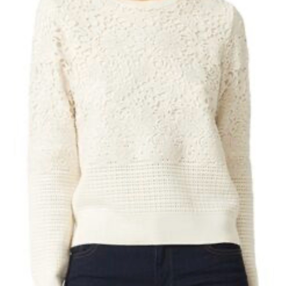 Tory Burch Cream Textured Sweater